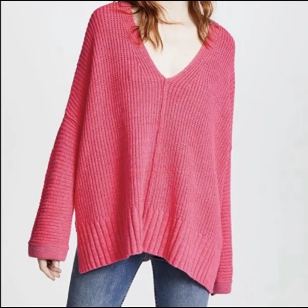 Free People pink take me over sweater XS/S